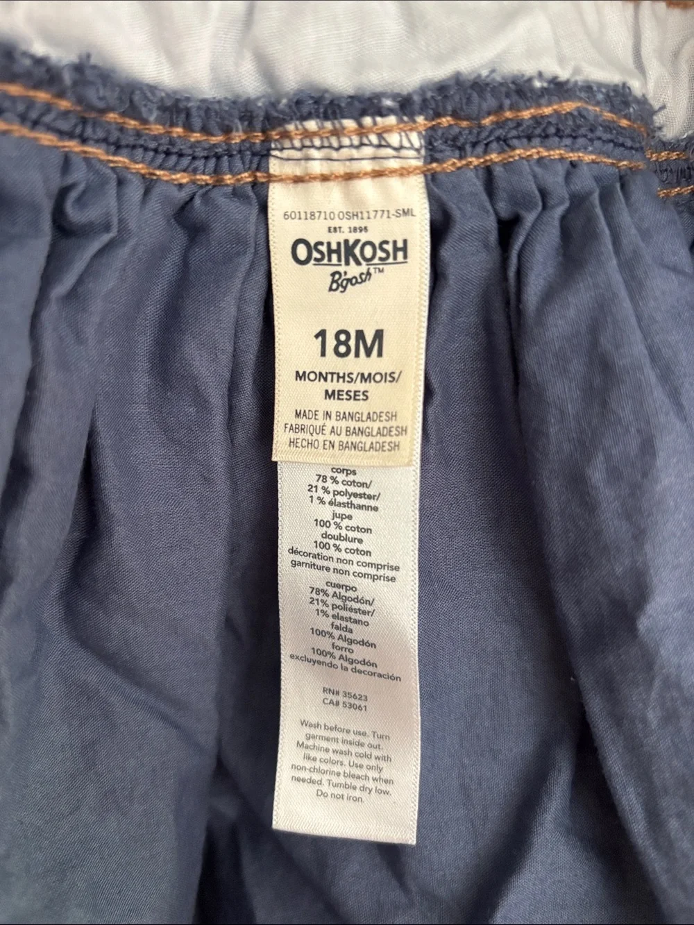 OshKosh B’gosh Denim Floral Overall Dress